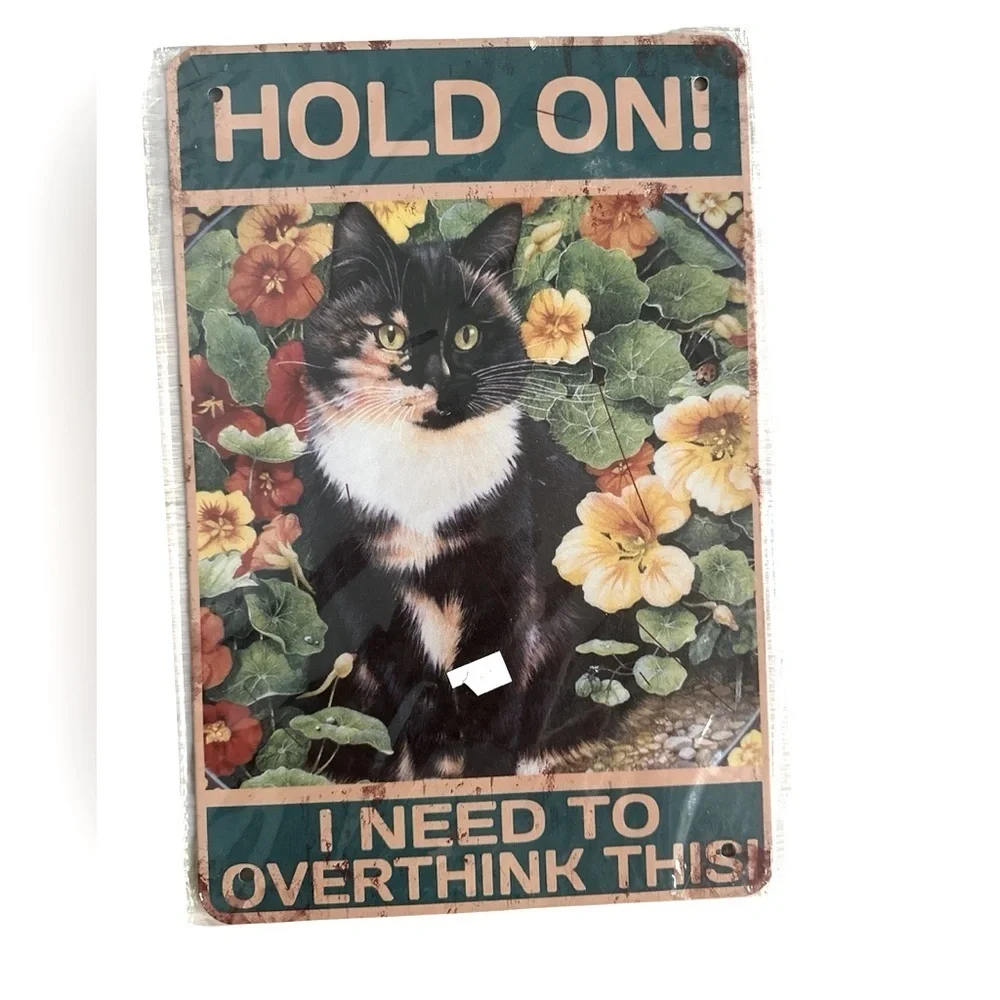 Tin Metal Cat Lover Wall Sign Decor Brand New